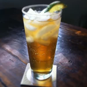 Amaretto Rose cocktail served in a Collins glass