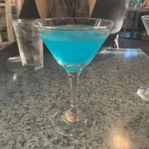 Bluebird cocktail served in a Cocktail glass