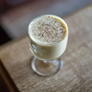 Sherry Eggnog cocktail served in a Collins glass