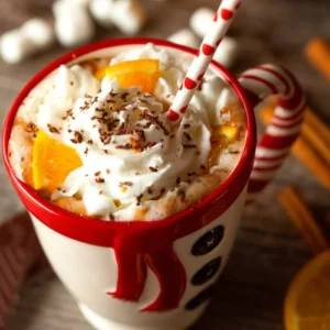 Orange Scented Hot Chocolate Cocktail serviert im Kaffeetasse