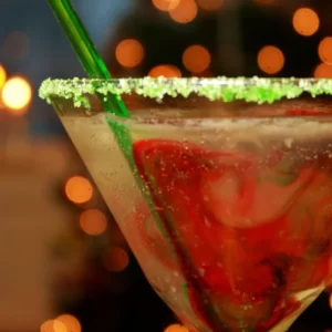 Jamaica Kiss cocktail served in a Hurricane glass