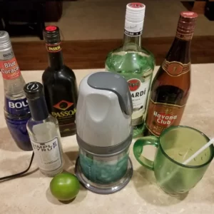 Blue Hurricane cocktail served in a Highball glass