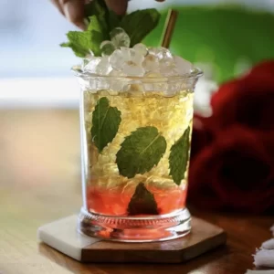 Cocktail Raspberry Julep servito in Bicchiere da cordiale